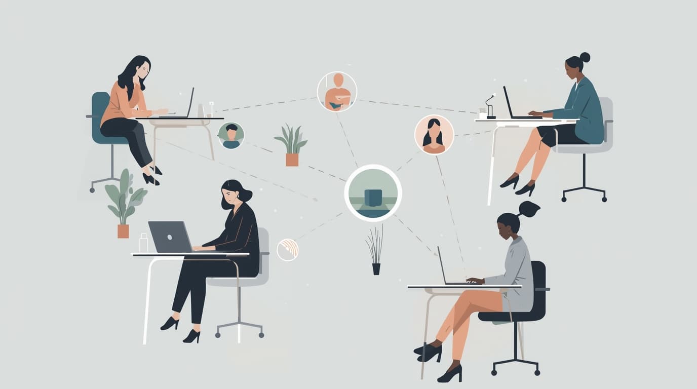 Illustration abstraite - professionnels indépendants connectés